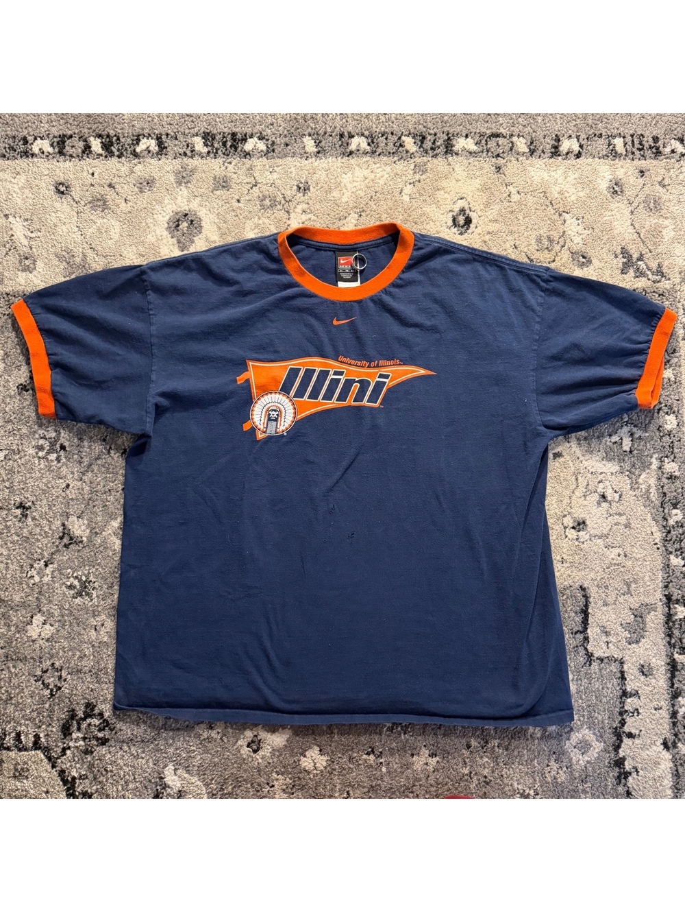 Y2KNike Team University of Illinois Illini Ringer T-Shirt XL